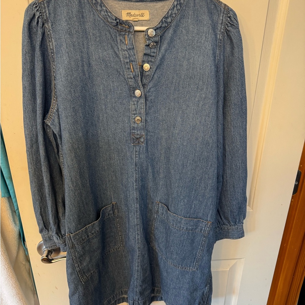 Madewell Blue Long Sleeve Dress